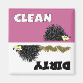 Leuke Hedgehog Clean / Vuile Vaatwasser Magnet (Voorkant)