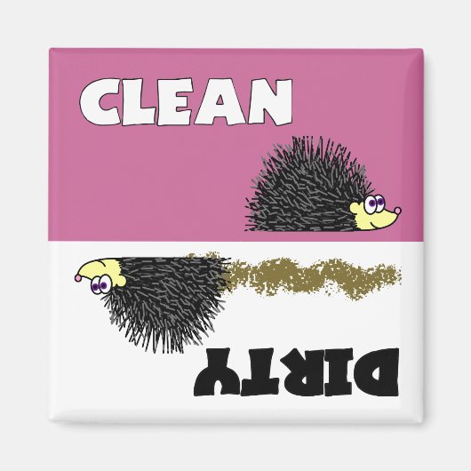 Leuke Hedgehog Clean / Vuile Vaatwasser Magnet (Voorkant)