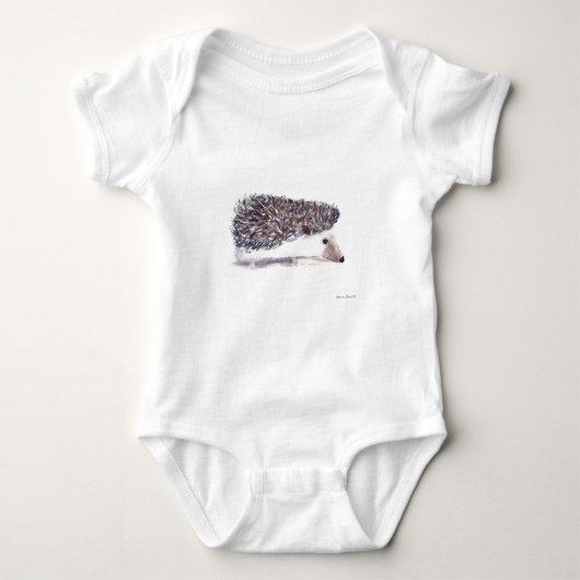 Leuke Hedgehog dier wilde dieren bos waterverf Romper (Voorkant)