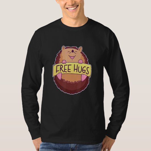 Leuke Hedgehog gratis knuffels T-shirt (Voorkant)