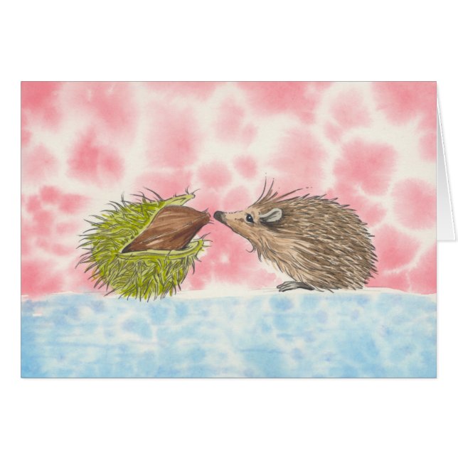 Leuke Hedgehog Lovers Kaart! (Voorkant Horizontaal)