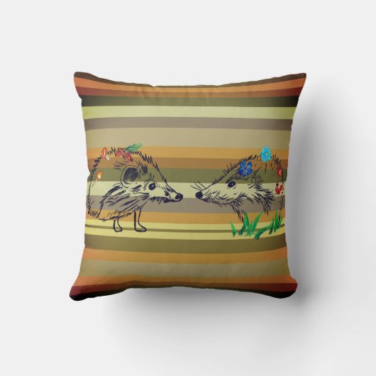 Leuke Hedgehogs Herfst Kunst Fotografie Kussen (Achterkant)