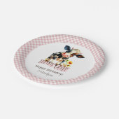 Leuke Heilige Koe Roze Verjaardag Papieren Bordje (Gekanteld)