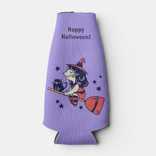Leuke Heks aangepaste naam Halloween fles koeler (Voorkant)