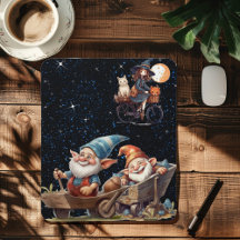 Leuke heks en gelukkig gnome mousepad