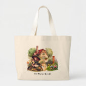 Leuke heks en vos grote tote bag (Voorkant)