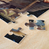 Leuke heks en vrolijke kabouters in Sterrennacht p Legpuzzel (Zijkant)