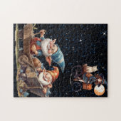 Leuke heks en vrolijke kabouters in Sterrennacht p Legpuzzel (Horizontaal)