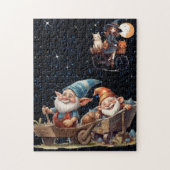 Leuke heks en vrolijke kabouters in Sterrennacht p Legpuzzel (Verticaal)