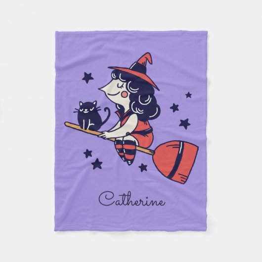 Leuke Heks Halloween aangepaste naam fleece dekens (Voorkant)