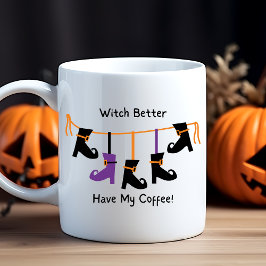 Leuke heks kan beter mijn koffieschoenen Halloween Koffiemok