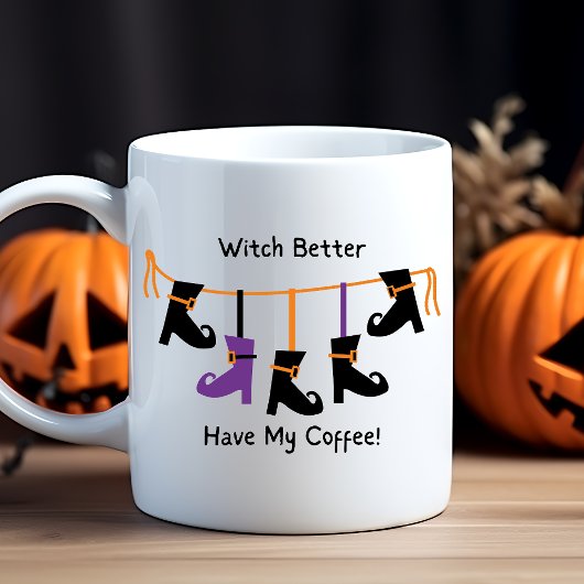 Leuke heks kan beter mijn koffieschoenen Halloween Koffiemok