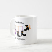 Leuke heks kan beter mijn koffieschoenen Halloween Koffiemok (Voorkant links)