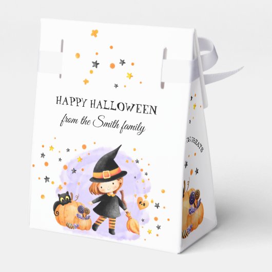 Leuke heks Kinder Halloween Tent Favor Box Bedankdoosjes (Achterkant)