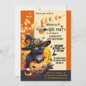 Leuke heks Kinderen verjaardag Halloween Party Kaart (Voorkant)