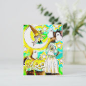 Leuke heks kunstprint voor Halloween Feestdagenkaart (Staand voorkant)