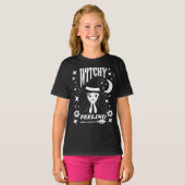 Leuke heks Witchy Gevoel Grappig Halloween T-shirt (Voorkant volledig)