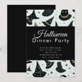 Leuke heksen Petten Zwart Halloween Diner Party Kaart (Voorkant / Achterkant)