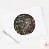 Leuke Heksenbezem Halloweenfeest Bedankt Ronde Sticker (Envelop)