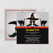 Leuke Hekserige Halloween Feest Uitnodiging (Voorkant / Achterkant)