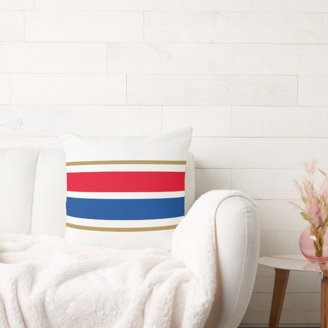 Leuke Helder Rood Wit Diep Blauw Racing Stripes Kussen (Bank)