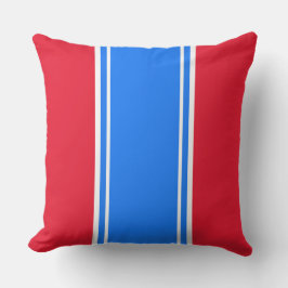 Leuke Helder Rood Wit Nautisch Blauw Racing Stripe Buitenkussen