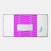 Leuke helder roze betegelde art deco golven witte  bureaumat (Keyboard & Muis)