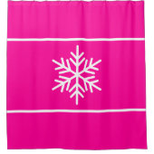 Leuke helder roze witte sneeuwvlok horizontale str douchegordijn (Voorkant)