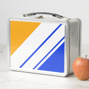 Leuke helderblauwe gele oranje witte race strepen