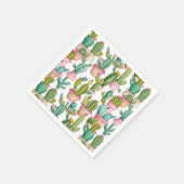 Leuke heldere cactussen servet (Hoek)