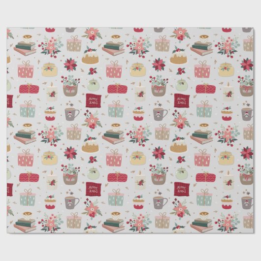 Leuke heldere kerst cadeaupapier (Vlak)