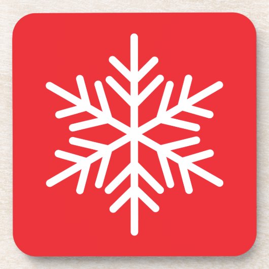 Leuke Heldere Kerst Rood Wit Nordic Snowflake Bier Onderzetter (Voorkant)