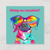 Leuke Heldere Kleurrijke Hond Custom Pet Sitter Vierkante Visitekaartje (Voorkant)