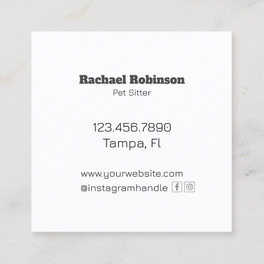 Leuke Heldere Kleurrijke Hond Custom Pet Sitter Vierkante Visitekaartje (Achterkant)