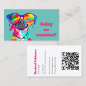 Leuke Heldere Kleurrijke Hond Custom Pet Sitter Visitekaartje (Voorkant / Achterkant)