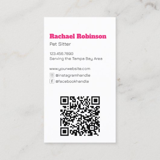 Leuke Heldere Kleurrijke Hond Custom Pet Sitter Visitekaartje (Achterkant)