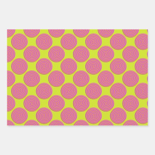 Leuke heldere pepermunt wervelt maximalistische ke inpakpapier vel (Voorkant 3)