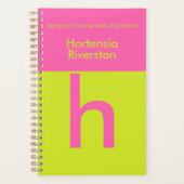 Leuke Heldere Persoonlijke Aangepaste Monogram Planner (Voorkant)