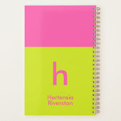 Leuke Heldere Persoonlijke Aangepaste Monogram Planner (Achterkant)