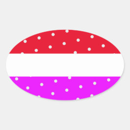 Leuke heldere polka gestippeld rood roze witte str ovale sticker