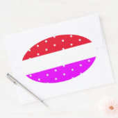 Leuke heldere polka gestippeld rood roze witte str ovale sticker (Envelop)