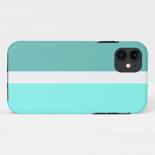 Leuke heldere retro tweekleurige Aqua zomerstrepen Case-Mate iPhone Case (Achterkant (horizontaal))