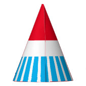 Leuke heldere rode hemel blauwe carnaval strepen o feesthoedjes (Achterkant)