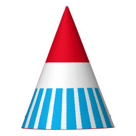 Leuke heldere rode hemel blauwe carnaval strepen o feesthoedjes