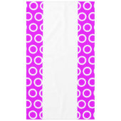 Leuke heldere roze tegelringen patroon witte strep tafelkleed (Voorkant)