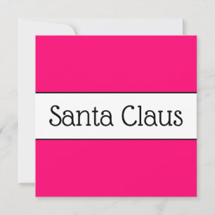 Leuke Heldere Roze Witte Jolly Santa Claus Stripes Feestdagenkaart