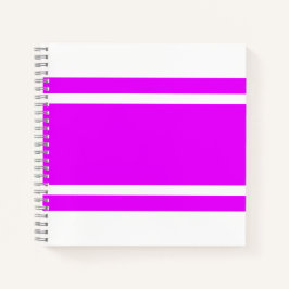 Leuke heldere Tropische Roze Racing Stripes op Wit Notitieboek