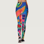 Leuke Heldere Vette Kunst Geometrische Vorm Patroo Leggings (Achterkant)