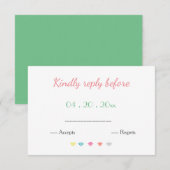 Leuke & Heldere Wedding Response RSVP KAART (Voorkant / Achterkant)