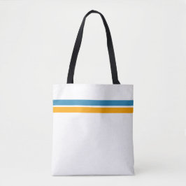 Leuke Heldergele Blauwgroen Top Racing Stripes op  Tote Bag